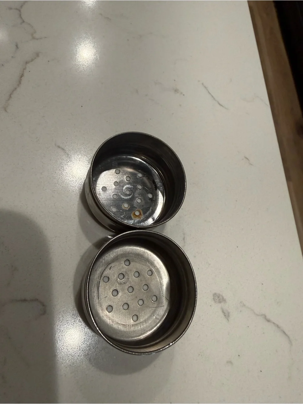 Vintage Ribbed Glass Salt & Pepper Shakers with Chrome Lids | Retro Kitchen Set